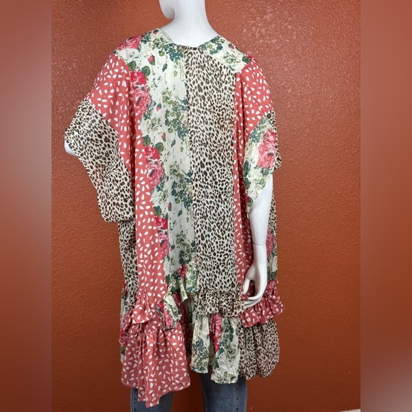 Umgee Floral  Animal Print Open Front Kimono Size S/M. E89 - Picture 13 of 15